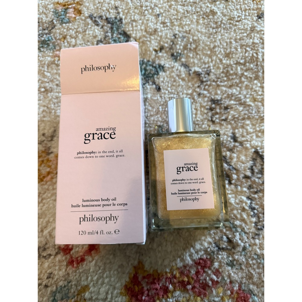 Philosophy Amazing Grace Luminous Body Oil 120ml 4oz Shimmer Spray with Box